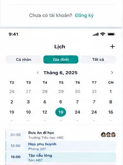 Màn hình Lịch HomeLink